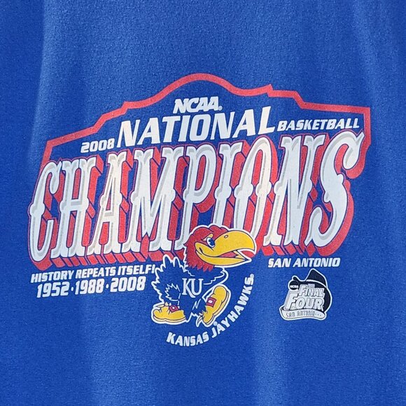 Kansas Jayhawks Mens 2XL 2008 NCAA Champions - Picture 2 of 7